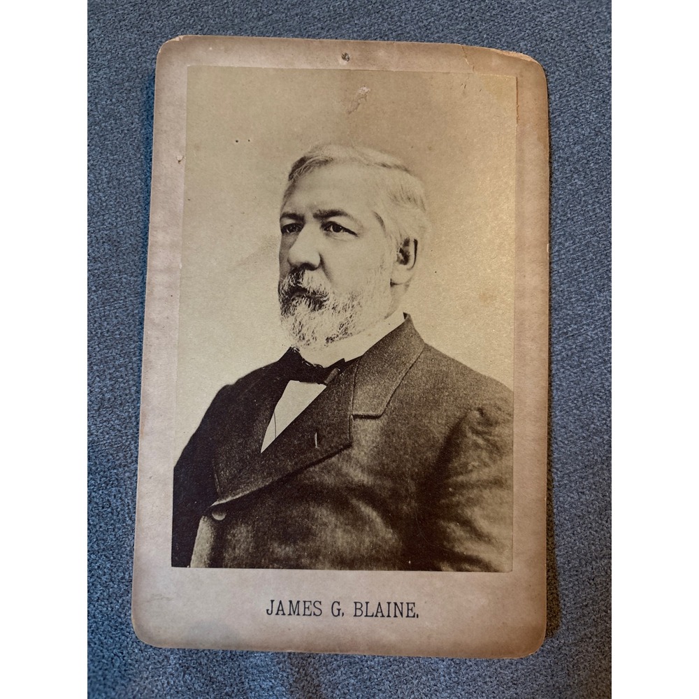 Antique James G Blaine Cabinet Card Portrait 19th Century Political Memorabilia